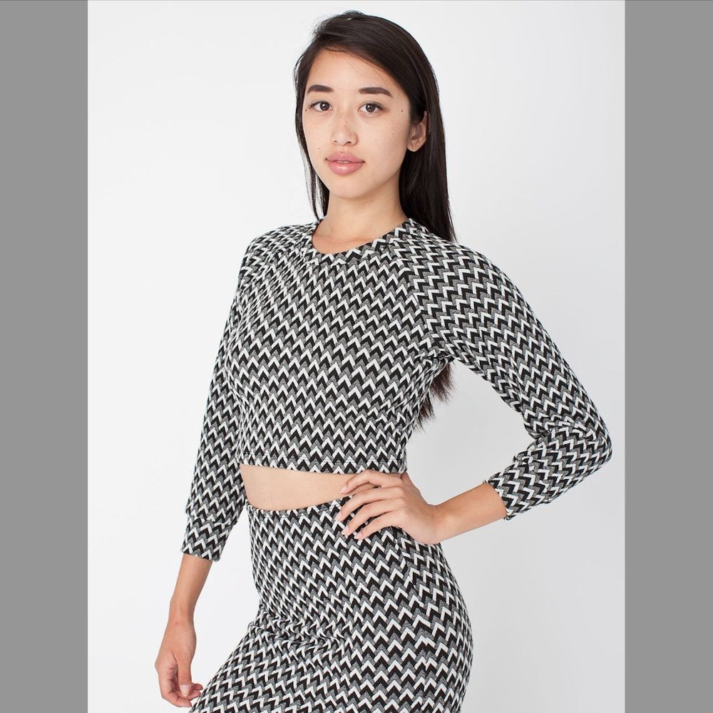 American Apparel Jacquard Crop Sweater/Pencil Skirt Set - Small